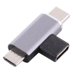 Convertisseur USB-C / Type-C femelle vers USB-C / Type-C mâle + Micro USB mâle, USB-C femelle vers USB-C + Micro USB mâle