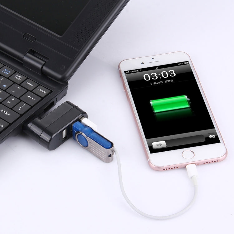 Hub Portable USB 3 Ports USB 2.0 Tête Rotative à 180 Degrés