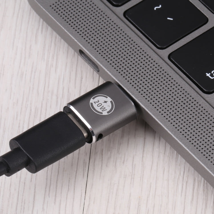 Adaptateur de charge droit 20W 8 broches mâle vers USB-C / Type-C femelle, droit