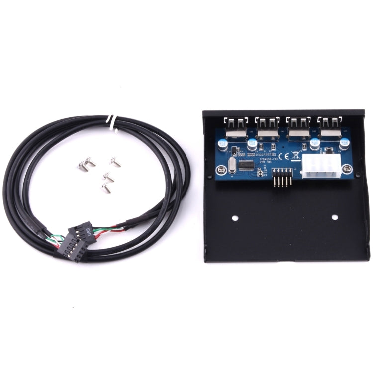 Panneau Avant Baie d'Extension Disquette 3,5 pouces Adaptateur Connecteur HUB 4 Ports USB 2.0
