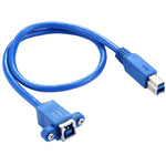 Câble Adaptateur Connecteur USB 3.0 B Femelle vers B Mâle 50cm pour Imprimante / Scanner, BF vers BM, Longueur : 50cm