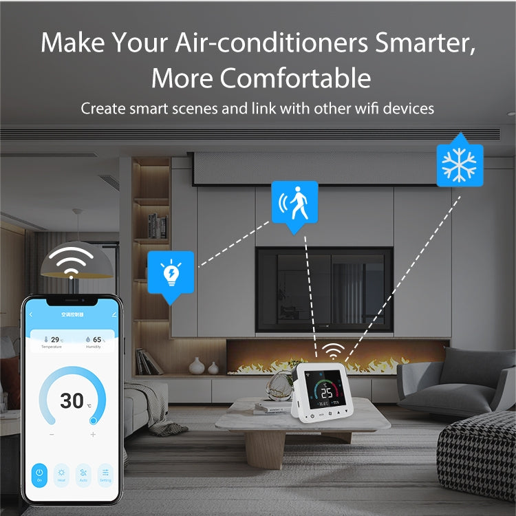Thermostat contrôleur de climatisation infrarouge WiFi intelligent écran couleur NEO NAS-RT01W