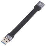 Câble plat souple USB mâle vers USB femelle 10Gbps pour synchronisation de données et charge rapide, USB mâle vers USB femelle