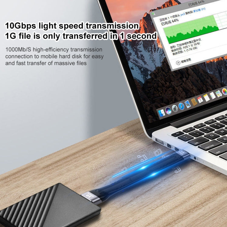 Câble plat souple USB mâle vers USB femelle 10Gbps pour synchronisation de données et charge rapide, USB mâle vers USB femelle