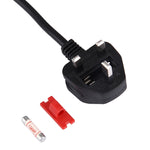 Câble d’alimentation UK BS-1363/A LP-60L vers C13 avec fusible pour PC, imprimantes et scanner, longueur : 3 m