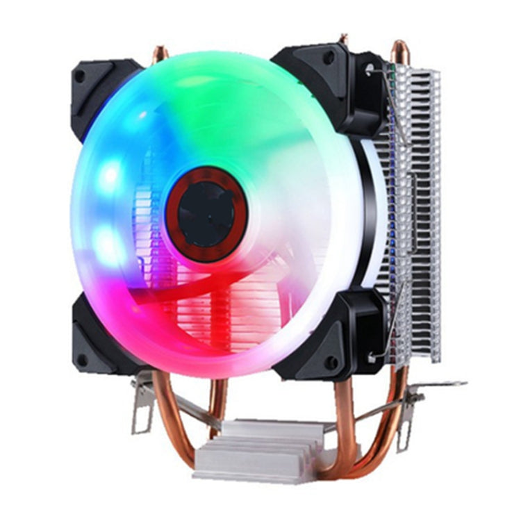 Ventilateur Refroidisseur CPU LED Silencieux à Double Tuyau en Cuivre 3 Broches 9cm W-X3