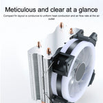 Ventilateur Refroidisseur CPU LED Silencieux à Double Tuyau en Cuivre 3 Broches 9cm W-X3