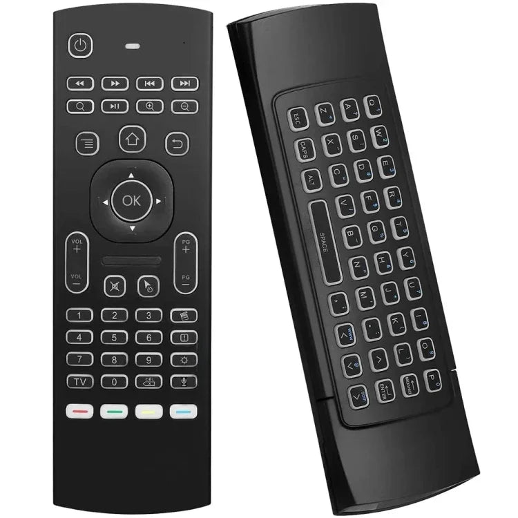 Souris aérienne sans fil MX3-L avec rétroéclairage et commande vocale, clavier et télécommande 2,4 GHz.