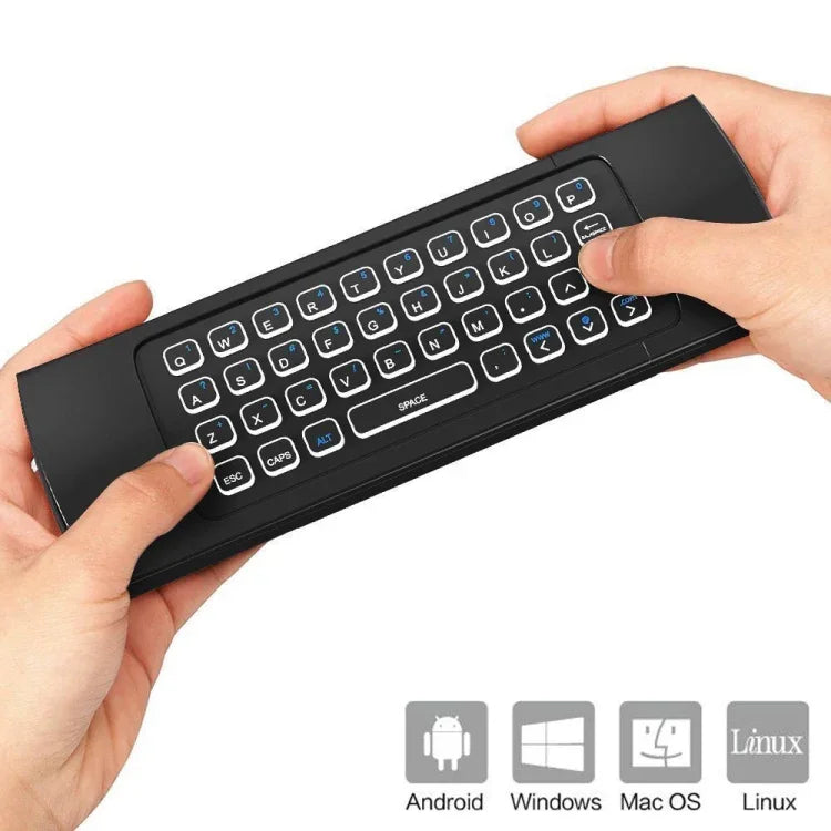 Souris aérienne sans fil MX3-L avec rétroéclairage et commande vocale, clavier et télécommande 2,4 GHz.