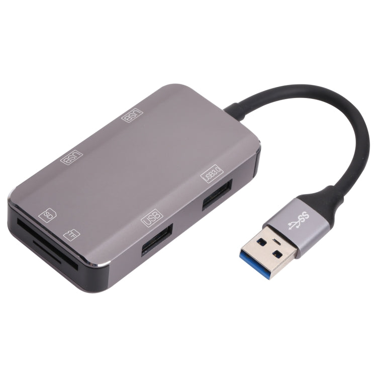 NK-3049HD Adaptateur 6 en 1 USB mâle vers emplacement carte MS / TF + USB 3.0 + 3 USB 2.0 femelles, NK-3049HD
