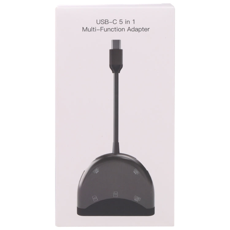 NK-3039 Adaptateur 5 en 1 USB-C / Type-C Mâle vers Lecteur de Cartes TF / SD + 3 Ports USB Femelle, NK-3039