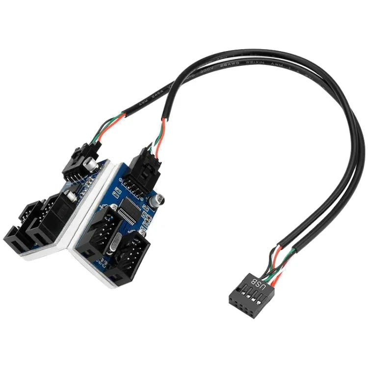 Rocketek HC427 Adaptateur HUB USB 2.0 9 broches Carte de Circuit Imprimé Répartiteur Un vers Quatre, Un vers Quatre