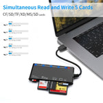 Rocketek CR7 Lecteur de carte multifonction USB3.0 CF / XD / MS / SD / TF 7 en 1, USB3.0