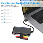 Rocketek CR7 Lecteur de carte multifonction USB3.0 CF / XD / MS / SD / TF 7 en 1, USB3.0