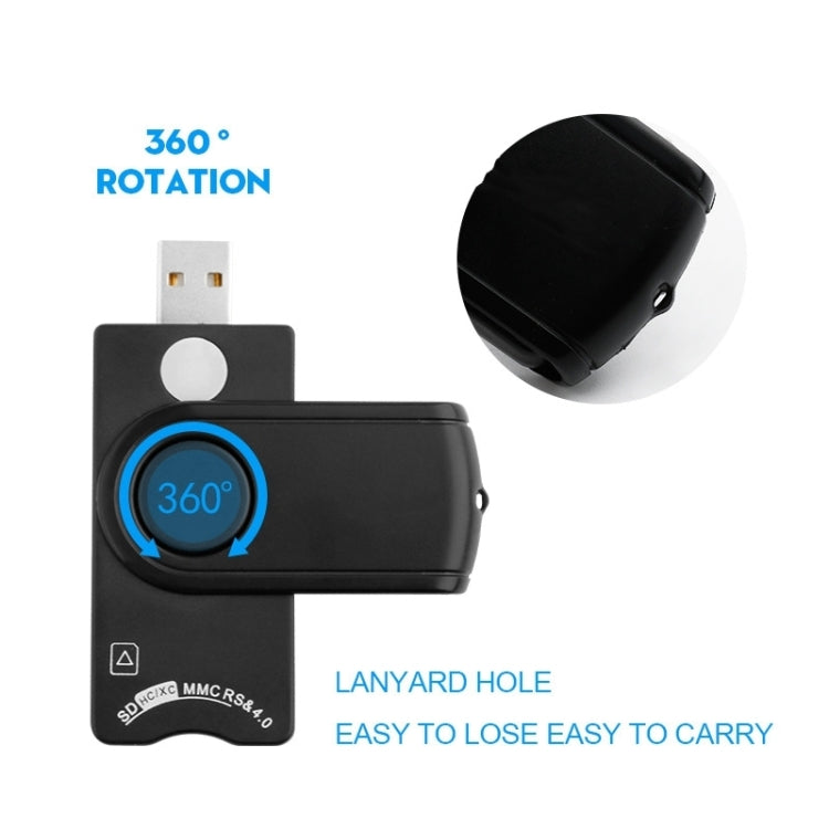Rocketek SCR10 Lecteur de carte USB2.0 Smart Card / SD / TF / M2 / MS / SIM, SCR10