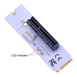 Adaptateur NGFF M.2 Key M vers PCI-E 1X / 4X / 8X / 16X pour carte graphique, carte d'extension avec LED et câble d'alimentation 4 broches, VER003 avec câble d'alimentation 4 broches