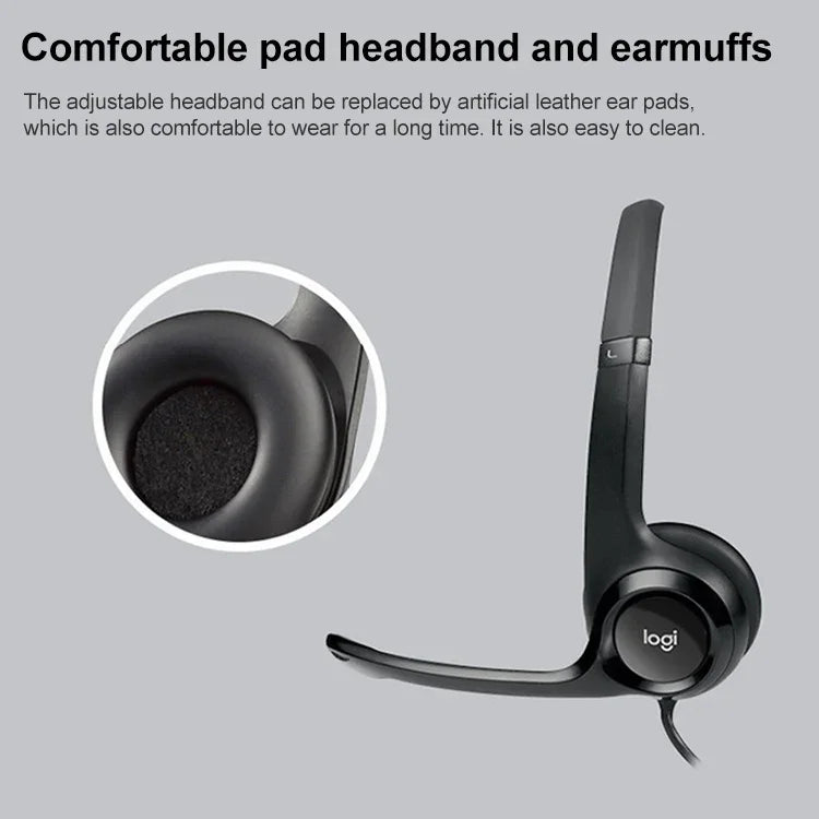 Logitech H390 Casque USB Filaire Stéréo avec Microphone à Réduction de Bruit