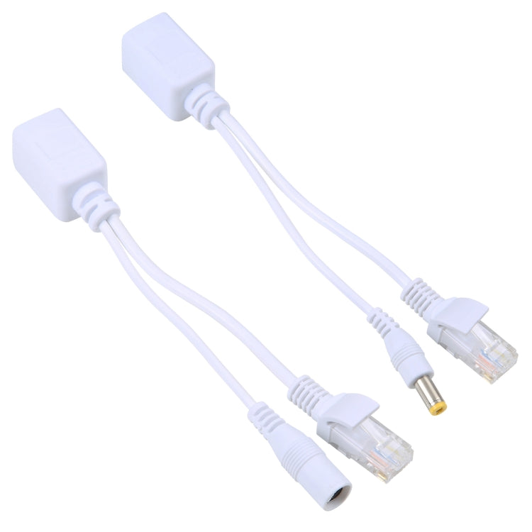 Ensemble de câbles injecteur et répartiteur POE RJ45 2 en 1 avec prise jack CC femelle et mâle 2,1 x 5,5 mm, femelle 2,1 x 5,5 mm
