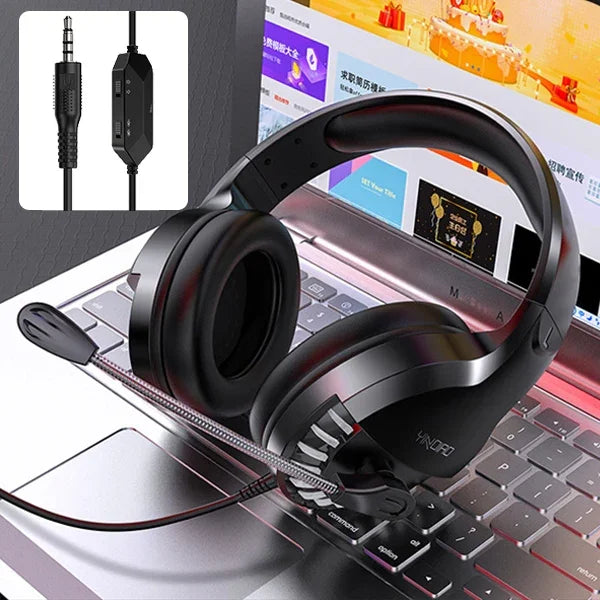 Casque de jeu filaire monté sur tête YINDIAO Q2 avec microphone, Version : Simple 3,5 mm, Q2 Simple 3,5 mm (Noir)