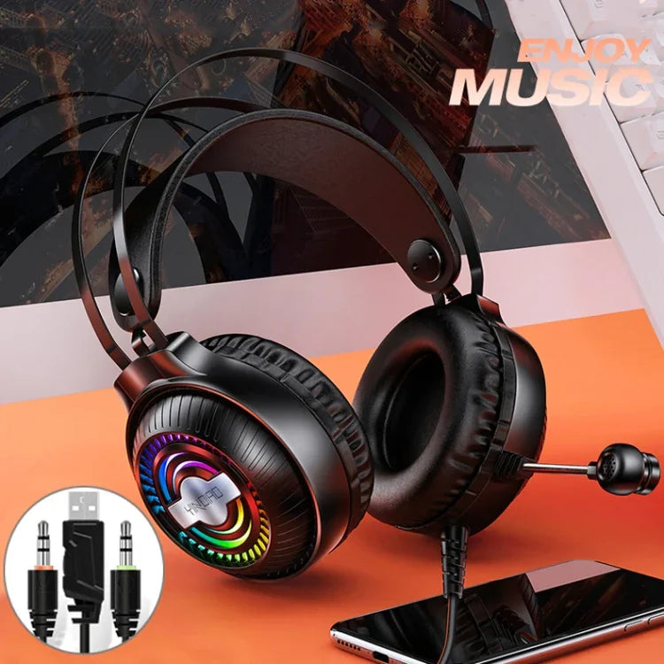 Casque de jeu filaire monté sur tête YINDIAO Q4 avec microphone, Version : Double 3,5 mm + USB, Q4 (Noir), Q4 (Blanc)
