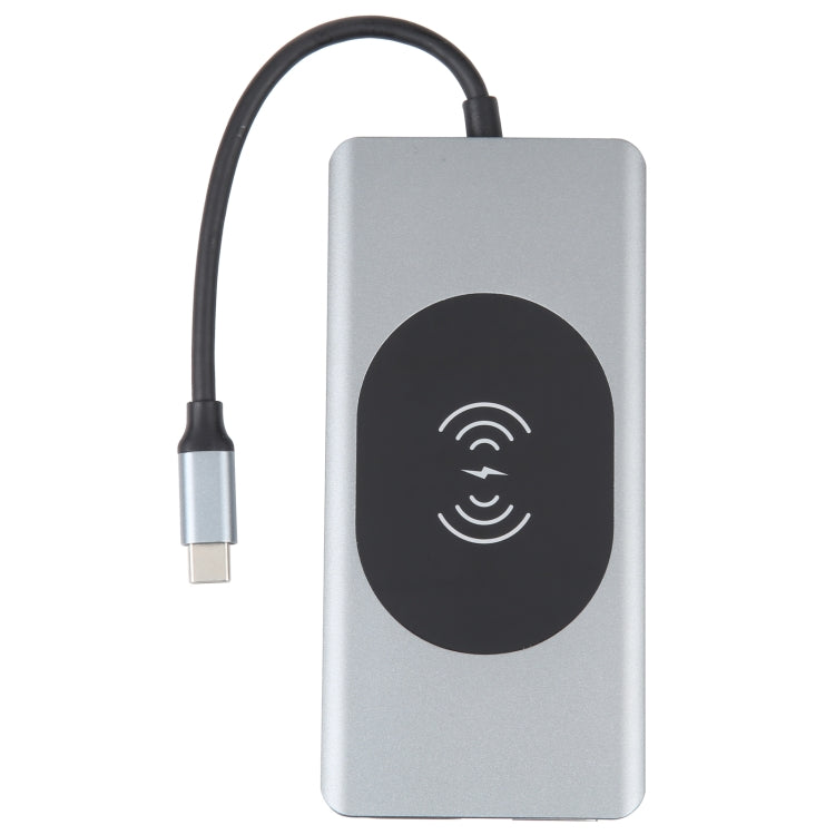 Station d'accueil Type-C 14 en 1 avec charge sans fil (port réseau 1000M), 14 en 1