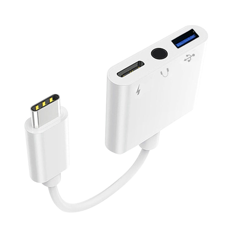 Adaptateur OTG 3 en 1 USB-C / Type-C Mâle vers Type-C + USB + Jack 3,5 mm Femelle, Adaptateur OTG 3 en 1