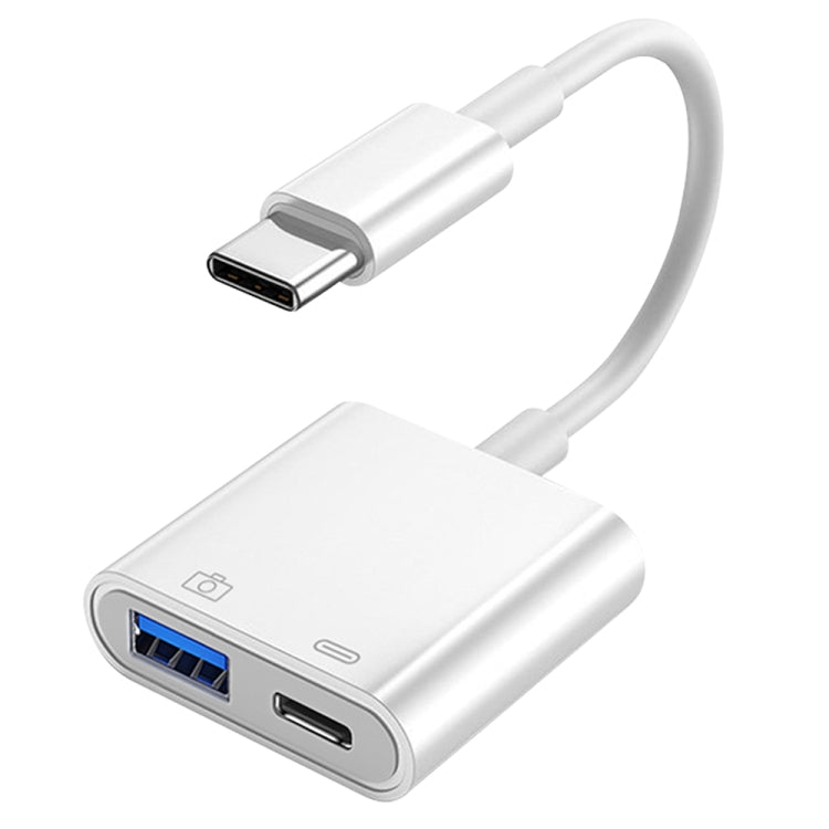 S-211 Adaptateur photo USB-C / Type-C mâle vers Type-C + USB femelle 2 en 1, S-211
