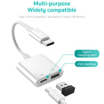 S-211 Adaptateur photo USB-C / Type-C mâle vers Type-C + USB femelle 2 en 1, S-211