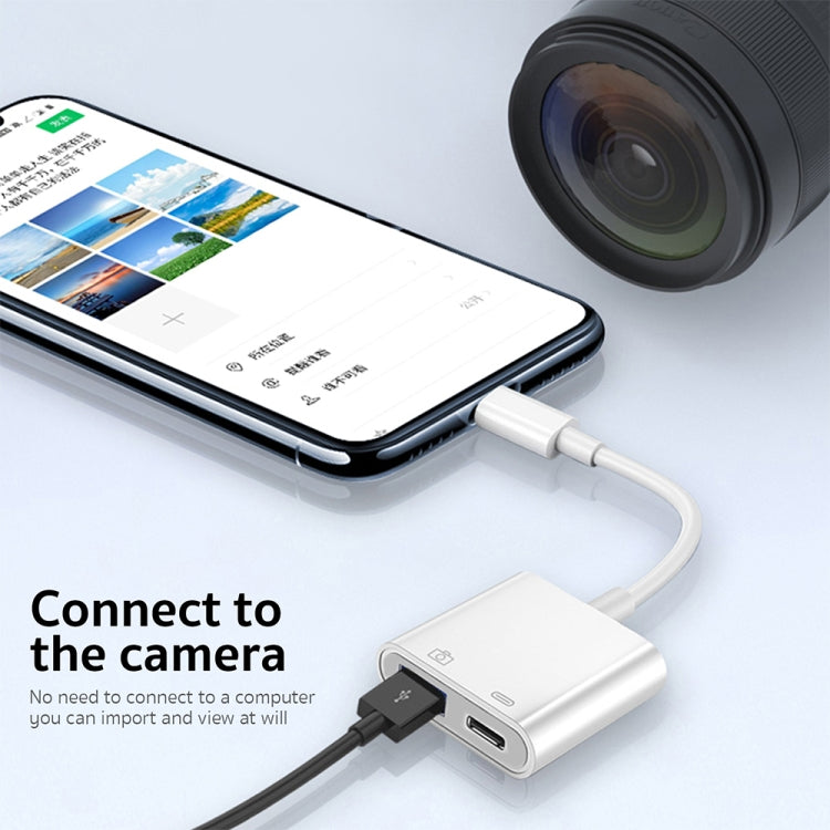 S-211 Adaptateur photo USB-C / Type-C mâle vers Type-C + USB femelle 2 en 1, S-211