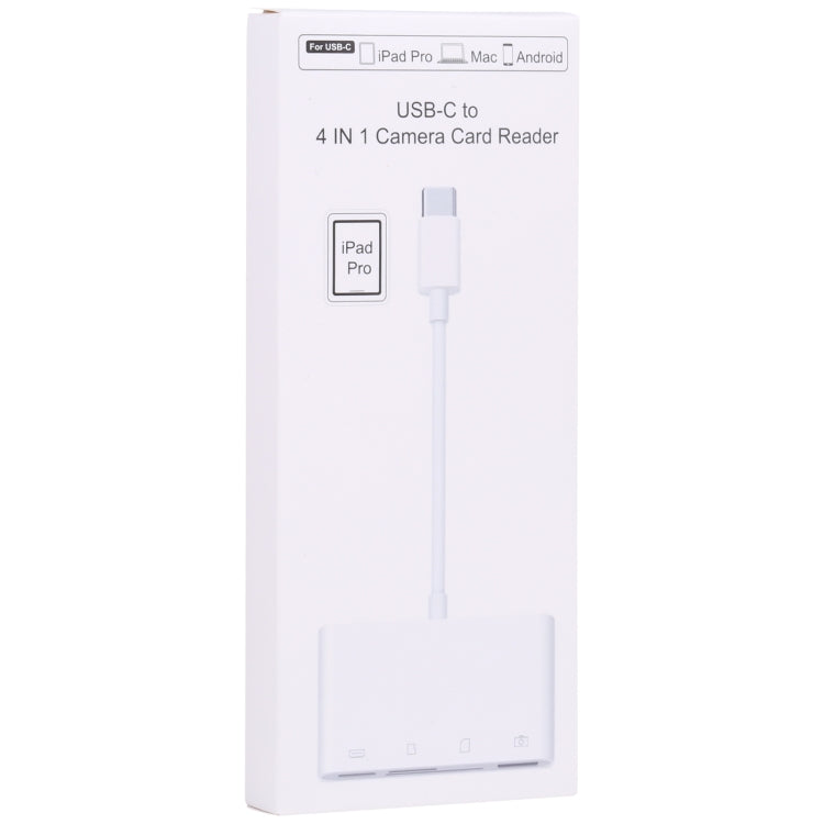 Lecteur de cartes 4-en-1 USB-C mâle vers SD + TF + USB + Type-C femelle NK108LTC pour appareil photo, NK108LTC