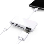 Lecteur de cartes 4-en-1 USB-C mâle vers SD + TF + USB + Type-C femelle NK108LTC pour appareil photo, NK108LTC
