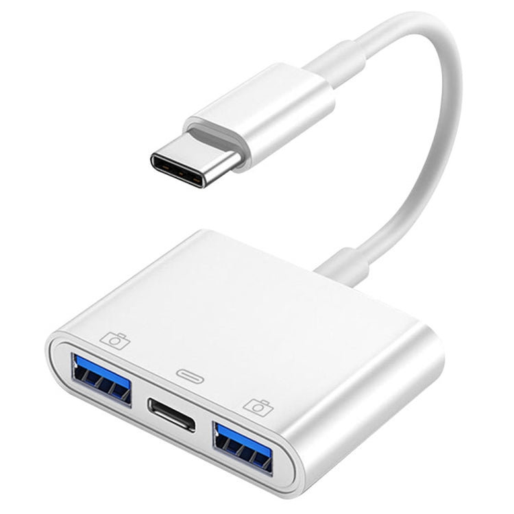 S-202 Adaptateur de caméra 3-en-1 USB-C / Type-C mâle vers Type-C + 2 x USB femelle, S-202