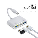 S-202 Adaptateur de caméra 3-en-1 USB-C / Type-C mâle vers Type-C + 2 x USB femelle, S-202