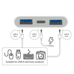 S-202 Adaptateur de caméra 3-en-1 USB-C / Type-C mâle vers Type-C + 2 x USB femelle, S-202