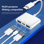 S-202 Adaptateur de caméra 3-en-1 USB-C / Type-C mâle vers Type-C + 2 x USB femelle, S-202