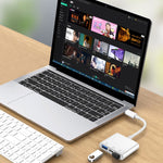 S-202 Adaptateur de caméra 3-en-1 USB-C / Type-C mâle vers Type-C + 2 x USB femelle, S-202