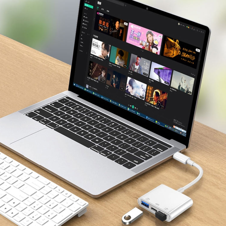 S-202 Adaptateur de caméra 3-en-1 USB-C / Type-C mâle vers Type-C + 2 x USB femelle, S-202