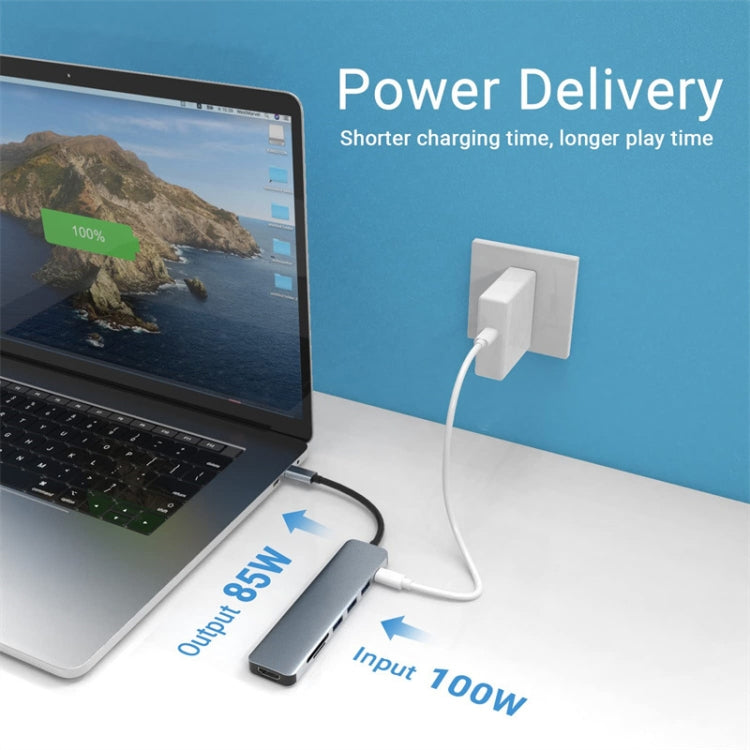Station d'accueil HUB adaptateur USB-C / Type-C 7 en 1, 7 en 1