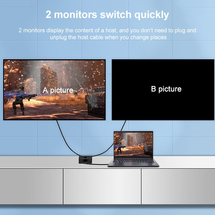 Commutateur HDMI 2 en 1 ST0003 8K bidirectionnel, convertisseur vidéo, 8K 60Hz Noir