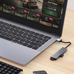Adaptateur HUB 5 en 1 USB vers USB 3.0 + USB 2.0 x3 + USB-C / Type-C, longueur du câble : 10 cm, BYL-2301U