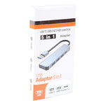 Adaptateur HUB 5 en 1 USB vers USB 3.0 + USB 2.0 x3 + USB-C / Type-C, longueur du câble : 10 cm, BYL-2301U