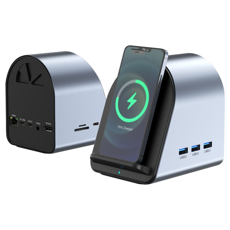Adaptateur HUB BYL-2211 10 en 1 USB-C / Type-C, support chargeur téléphone, BYL-2211
