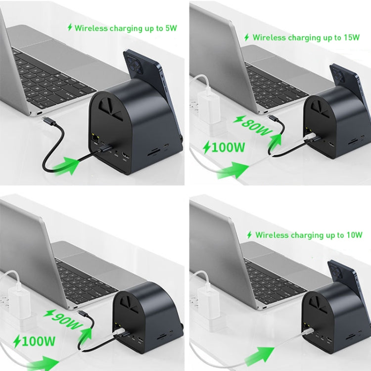 Adaptateur HUB BYL-2211 10 en 1 USB-C / Type-C, support chargeur téléphone, BYL-2211