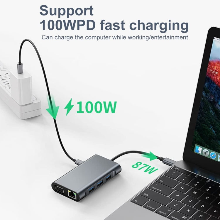 Adaptateur station d'accueil HUB BYL-2111U3 7 en 1 USB-C / Type-C vers USB, BYL-2111U3
