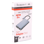 Adaptateur station d'accueil HUB BYL-2111U3 7 en 1 USB-C / Type-C vers USB, BYL-2111U3