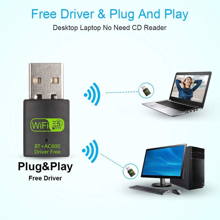 Adaptateur réseau USB Bluetooth WiFi 600M 2 en 1 récepteur signal WiFi, 605