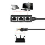 Diviseur/extenseur de prise RJ45 réseau LAN Ethernet 1 vers 3, 3 ports RJ45