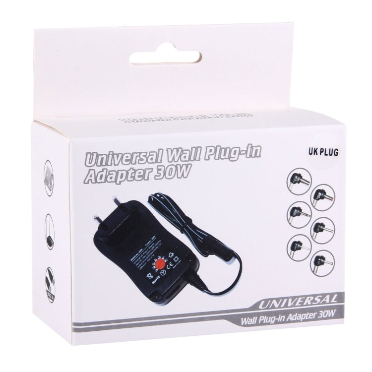 Adaptateur secteur mural universel 30W avec prise UK et port USB 5V 2.1A, embouts : 8 pièces, longueur du câble : environ 1,2m, prise UK