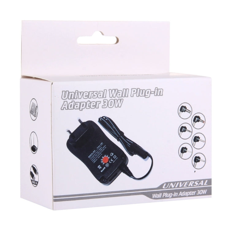 Adaptateur secteur universel 30W prise EU avec port USB 5V 2.1A, conseils : 6 pcs, longueur câble : environ 1,2m, prise EU