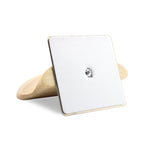 Patch carré en acier inoxydable + support mural pour casque en bois massif, PC2920A, PC2920B